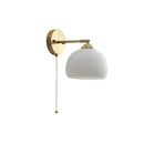 Modern Nordic Frosted White Glass & Brass Pull-Chain 1-Light Wall Sconce