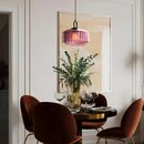 Vintage Ribbed Glass Pendant Light