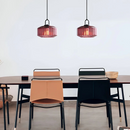 Vintage Ribbed Glass Pendant Light