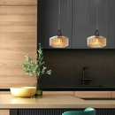 Vintage Ribbed Glass Pendant Light
