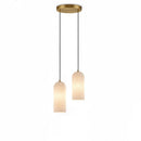 Modern Alabaster Globe Pendant Light with Brass Finish