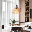 Vintage Ribbed Glass Pendant Light