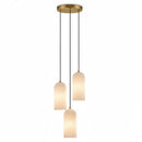 Modern Alabaster Globe Pendant Light with Brass Finish