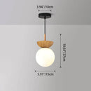 Luminária de Teto Globo com Detalhes em Madeira