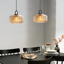 Vintage Ribbed Glass Pendant Light