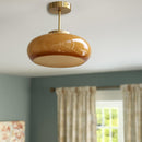 Vintage Amber Glass Ceiling Light