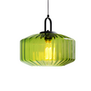 Vintage Ribbed Glass Pendant Light
