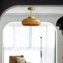 Vintage Amber Glass Ceiling Light