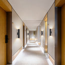 Obsidian Column Halo Wall Light