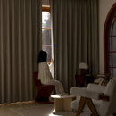 Minimal Pleated Blackout Curtain Panels