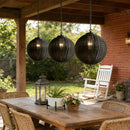 Black Woven Rattan Pendant Lamp
