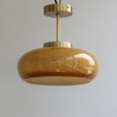 Vintage Amber Glass Ceiling Light