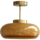 Vintage Amber Glass Ceiling Light