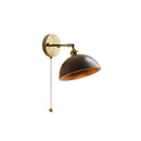 Vintage Wood Wall Lamp Brass Walnut Sconce Light