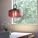 Vintage Ribbed Glass Pendant Light