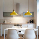 Vintage Enamel Dome Pendant Light