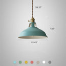 Vintage Enamel Dome Pendant Light