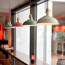 Vintage Enamel Dome Pendant Light