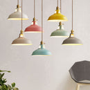 Vintage Enamel Dome Pendant Light