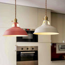 Vintage Enamel Dome Pendant Light