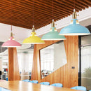 Vintage Enamel Dome Pendant Light