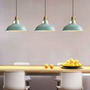 Vintage Enamel Dome Pendant Light