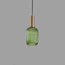 Ribbed Stained Glass Lantern Pendant