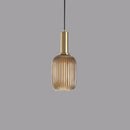 Ribbed Stained Glass Lantern Pendant