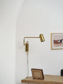 Metal Swing Arm Plug-In Wall Light