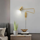 Metal Swing Arm Plug-In Wall Light