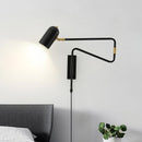 Metal Swing Arm Plug-In Wall Light