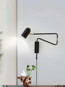 Metal Swing Arm Plug-In Wall Light