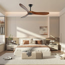 Ventilador de teto com pás de madeira curvadas
