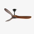 Ventilador de teto com pás de madeira curvadas