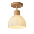 Amber Pleated Glass Pendant Light