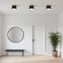 Wood Accent Drum Ceiling Light