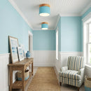 Wood Accent Drum Ceiling Light