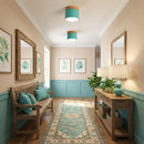 Wood Accent Drum Ceiling Light