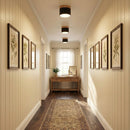 Wood Accent Drum Ceiling Light