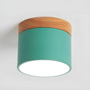 Wood Accent Drum Ceiling Light