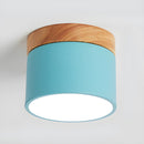 Wood Accent Drum Ceiling Light