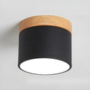 Wood Accent Drum Ceiling Light