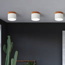 Wood Accent Drum Ceiling Light