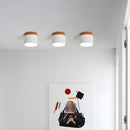 Wood Accent Drum Ceiling Light