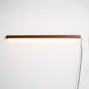 Minimalist Linear Wood LED Plug-In Wall Light Fixture
