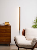 Minimalist Linear Wood LED Plug-In Wall Light Fixture