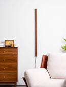 Minimalist Linear Wood LED Plug-In Wall Light Fixture