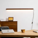 Minimalist Linear Wood LED Plug-In Wall Light Fixture