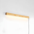 Minimalist Linear Wood LED Plug-In Wall Light Fixture