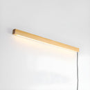 Minimalist Linear Wood LED Plug-In Wall Light Fixture